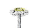 White gold Fancy Yellow Asscher  Halo Round Diamond Pave Band with Four-Prong Setting_96