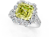 White gold Fancy Yellow Asscher  Halo Split Shank Diamond Engagement Ring with Pave Band and Four-Prong Setting_18