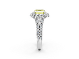 White gold Fancy Yellow Asscher  Halo Split Shank Diamond Engagement Ring with Pave Band and Four-Prong Setting_19