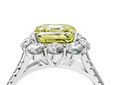 White gold Fancy Yellow Asscher  Halo Split Shank Diamond Engagement Ring with Pave Band and Four-Prong Setting_21