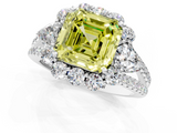 White gold Fancy Yellow Asscher  Halo Split Shank Diamond Engagement Ring with Prong Setting_18