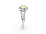 White gold Fancy Yellow Asscher  Halo Split Shank Diamond Engagement Ring with Prong Setting_19