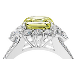 White gold Fancy Yellow Asscher  Halo Split Shank Diamond Engagement Ring with Prong Setting_21