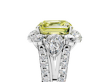 White gold Fancy Yellow Asscher  Halo Split Shank Diamond Engagement Ring with Prong Setting_22