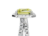 White gold Fancy Yellow Asscher  Halo Split Shank Diamond Ring with Pavé Setting_60
