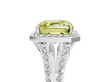 White gold Fancy Yellow Asscher  Halo Split Shank Pave Diamond Ring with Four-Prong Setting_72