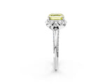 White gold Fancy Yellow Asscher  Halo Split Shank Pave Diamond Ring with Petal Prong Setting_34