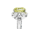 White gold Fancy Yellow Asscher  Halo Split Shank Pave Diamond Ring with Petal Prong Setting_37