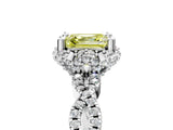 White gold Fancy Yellow Asscher  Halo Twist Band Solitaire Ring with Six-Prong Setting_37