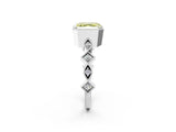 White gold Fancy Yellow Asscher  Milgrain Marquise Diamond Twist Band Ring_59