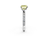 White gold Fancy Yellow Asscher  Milgrain Pave Diamond Engagement Ring with Four-Prong Setting_2