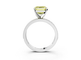 White gold Fancy Yellow Asscher  Milgrain Pave Diamond Engagement Ring with Four-Prong Setting_3