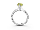 White gold Fancy Yellow Asscher  Solitaire Beaded Band Six-Prong Setting_3