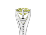 White gold Fancy Yellow Asscher  Solitaire Beaded Band Six-Prong Setting_5
