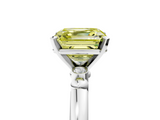 White gold Fancy Yellow Asscher  Solitaire Beaded Band with Four-Prong Setting_5