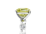 White gold Fancy Yellow Asscher  Solitaire Bezel-Set Diamond Ring with Beaded Band and Four-Prong Setting_54