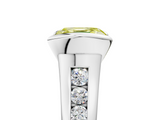 White gold Fancy Yellow Asscher  Solitaire Bezel-Set Diamond Ring with Channel-Set Band_22