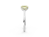 White gold Fancy Yellow Asscher  Solitaire Cathedral Diamond Ring with Six-Prong Setting_18