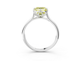 White gold Fancy Yellow Asscher  Solitaire Cathedral Diamond Ring with Six-Prong Setting_19