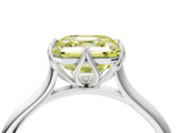 White gold Fancy Yellow Asscher  Solitaire Cathedral Diamond Ring with Six-Prong Setting_20