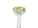 White gold Fancy Yellow Asscher  Solitaire Cathedral Diamond Ring with Six-Prong Setting_21
