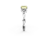 White gold Fancy Yellow Asscher  Solitaire Celtic Knot Engagement Ring with Four-Prong Setting_70