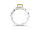 White gold Fancy Yellow Asscher  Solitaire Celtic Knot Engagement Ring with Four-Prong Setting_71