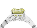 White gold Fancy Yellow Asscher  Solitaire Celtic Knot Engagement Ring with Four-Prong Setting_72