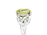 White gold Fancy Yellow Asscher  Solitaire Celtic Knot Engagement Ring with Four-Prong Setting_73