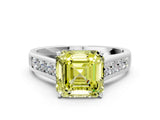 White gold Fancy Yellow Asscher  Solitaire Channel-Set Diamond Engagement Ring with Four-Prong Setting_32