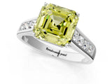 White gold Fancy Yellow Asscher  Solitaire Channel-Set Diamond Engagement Ring with Four-Prong Setting_33