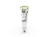 White gold Fancy Yellow Asscher  Solitaire Channel-Set Split Shank Ring with Tension Prong Setting_5