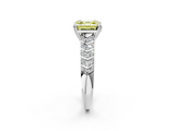 White gold Fancy Yellow Asscher  Solitaire Chevron Pave Diamond Engagement Ring with Six-Prong Setting_5