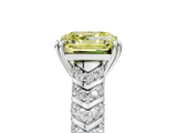 White gold Fancy Yellow Asscher  Solitaire Chevron Pave Diamond Engagement Ring with Six-Prong Setting_8