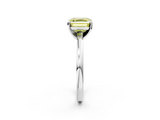 White gold Fancy Yellow Asscher  Solitaire Diamond Engagement Ring with Four-Prong Setting on a Classic Band_22