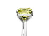 White gold Fancy Yellow Asscher  Solitaire Diamond Engagement Ring with Four-Prong Setting on a Classic Band_25