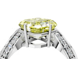 White gold Fancy Yellow Asscher  Solitaire Diamond Engagement Ring with Pave Band and Four-Prong Setting 5