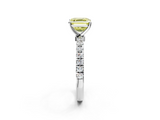White gold Fancy Yellow Asscher  Solitaire Diamond Pavé Band with Four-Prong Setting_2