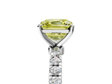 White gold Fancy Yellow Asscher  Solitaire Diamond Pavé Band with Four-Prong Setting_5