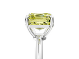 White gold Fancy Yellow Asscher  Solitaire Diamond Ring with 4-Prong Setting on a Classic Band_8