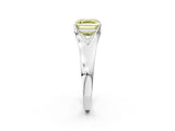 White gold Fancy Yellow Asscher  Solitaire Diamond Ring with Cathedral Band and Four-Prong Setting_68