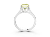 White gold Fancy Yellow Asscher  Solitaire Diamond Ring with Cathedral Band and Four-Prong Setting_69