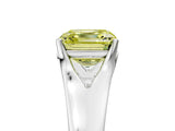 White gold Fancy Yellow Asscher  Solitaire Diamond Ring with Cathedral Band and Four-Prong Setting_71