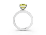 White gold Fancy Yellow Asscher  Solitaire Diamond Ring with Channel-Set Baguette Band and Four-Prong Setting_20