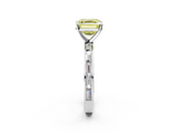 White gold Fancy Yellow Asscher  Solitaire Diamond Ring with Channel-Set Baguette Band and Four-Prong Setting_24