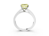White gold Fancy Yellow Asscher  Solitaire Diamond Ring with Channel-Set Band and Four-Prong Setting_23