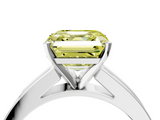 White gold Fancy Yellow Asscher  Solitaire Diamond Ring with Channel-Set Band and Four-Prong Setting_24