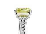White gold Fancy Yellow Asscher  Solitaire Diamond Ring with Channel Set Band and Six-Prong Setting_51