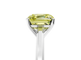 White gold Fancy Yellow Asscher  Solitaire Diamond Ring with Four-Prong Setting and Classic Band_24