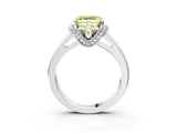 White gold Fancy Yellow Asscher  Solitaire Diamond Ring with Pave Band and Six-Prong Setting_68